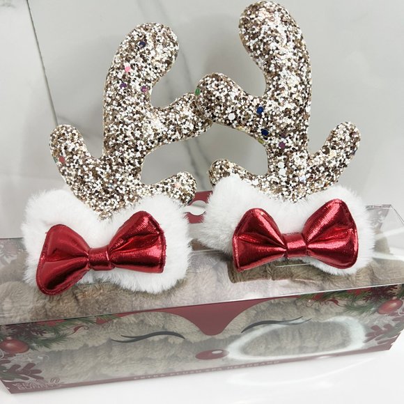 NEW Spa Bunny Extra Plush Spa Reindeer Bow Headband - Glitter - Picture 4 of 5